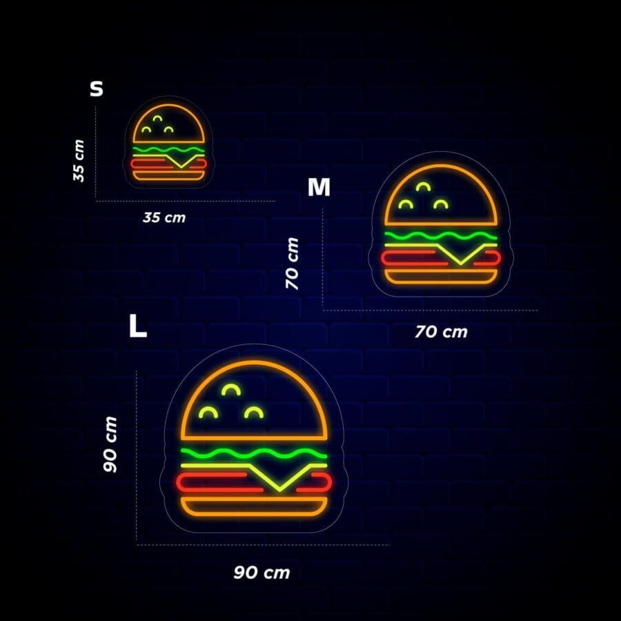 Neón restaurante Hamburguesa