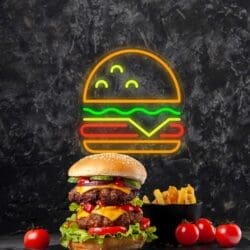 Neón led hamburguesa