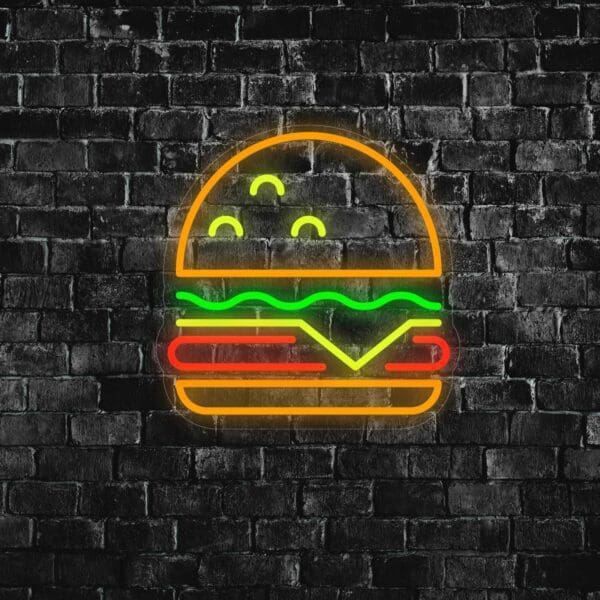 Neón dibujo hamburguesa