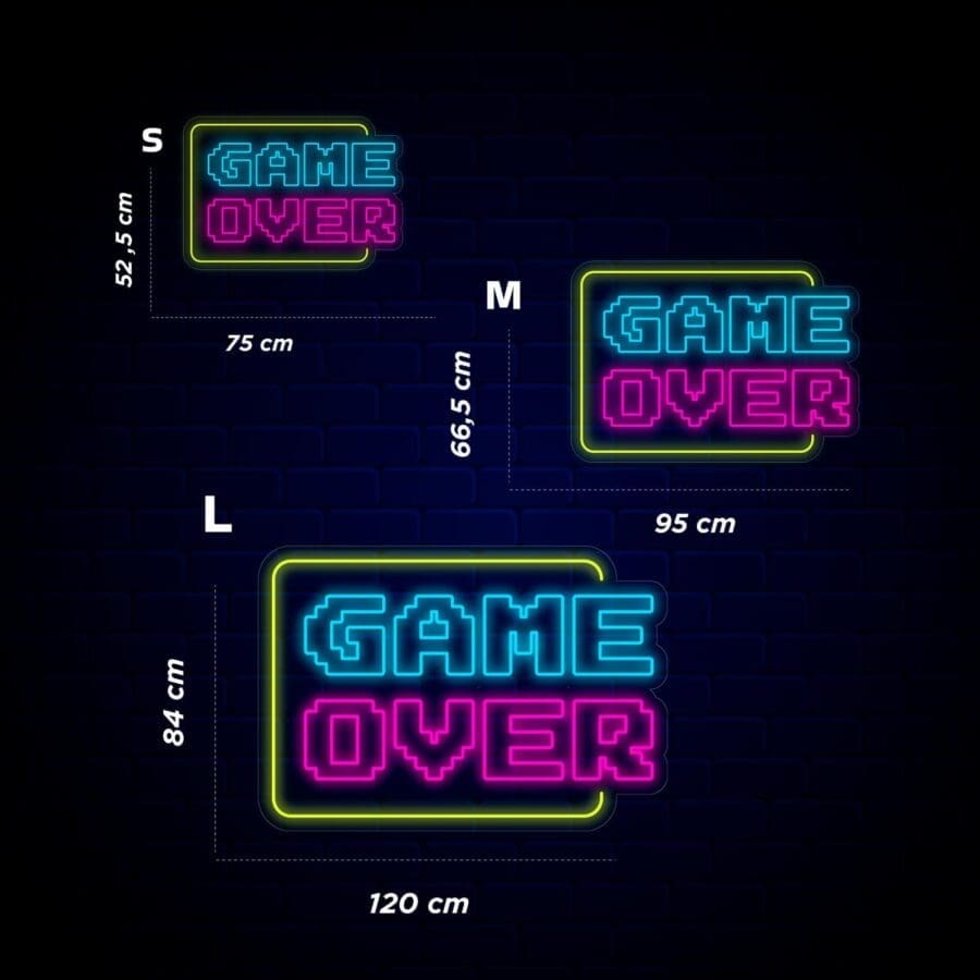 Decoración Gamer Neón Game Over