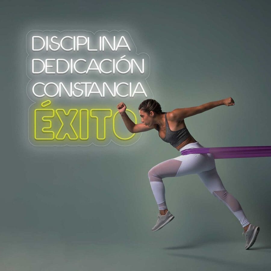 Neón Disciplina, Dedicación, Constancia, Éxito.