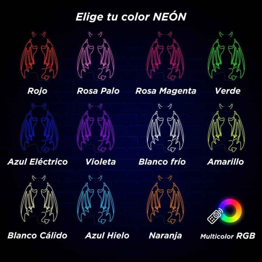 El equilibrio de colores Neón Alas de Demonio - el equilibrio de color con alas de ángel.