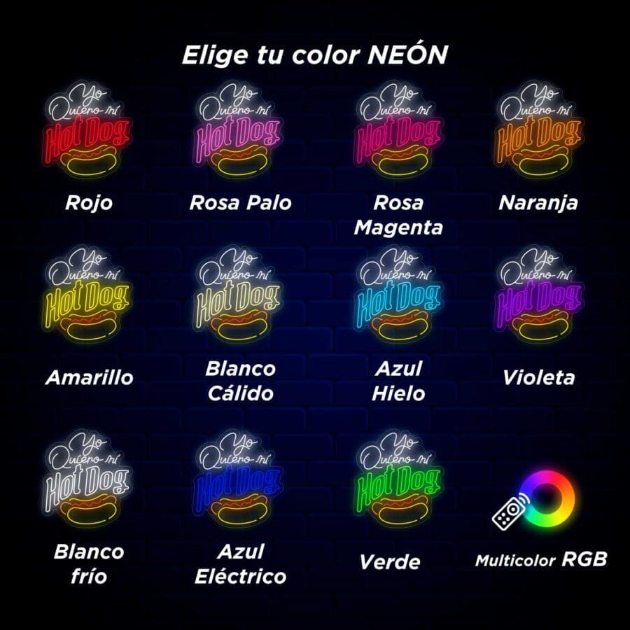 Elio tu color Neon Yo Quiero Mi Hot Dog perrito.