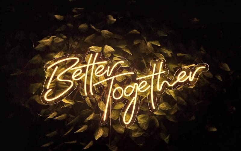 Letrero Neon Bodas personalizado Better Together